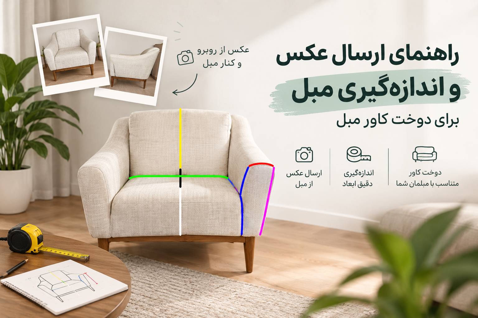 «نحوه ارسال عکس برای سفارش کاور مبل»